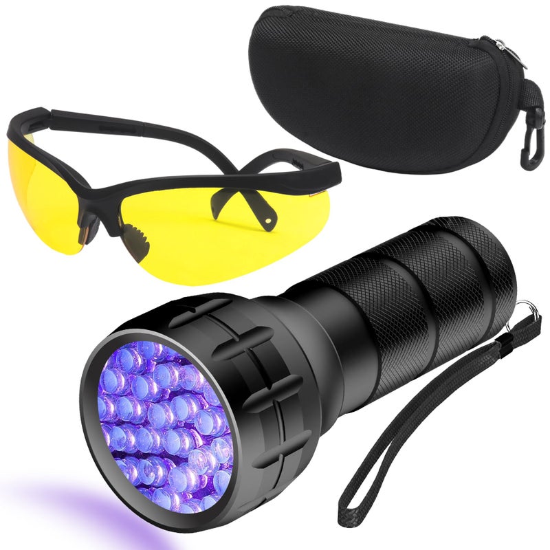 COSOOS Air Conditioner Leak Detector Tool  AC Leak Detector Kit  UV Light for AC UV Dye Leak Detection  Oil Dye Leak Detector with Protective Glasses - Image 1